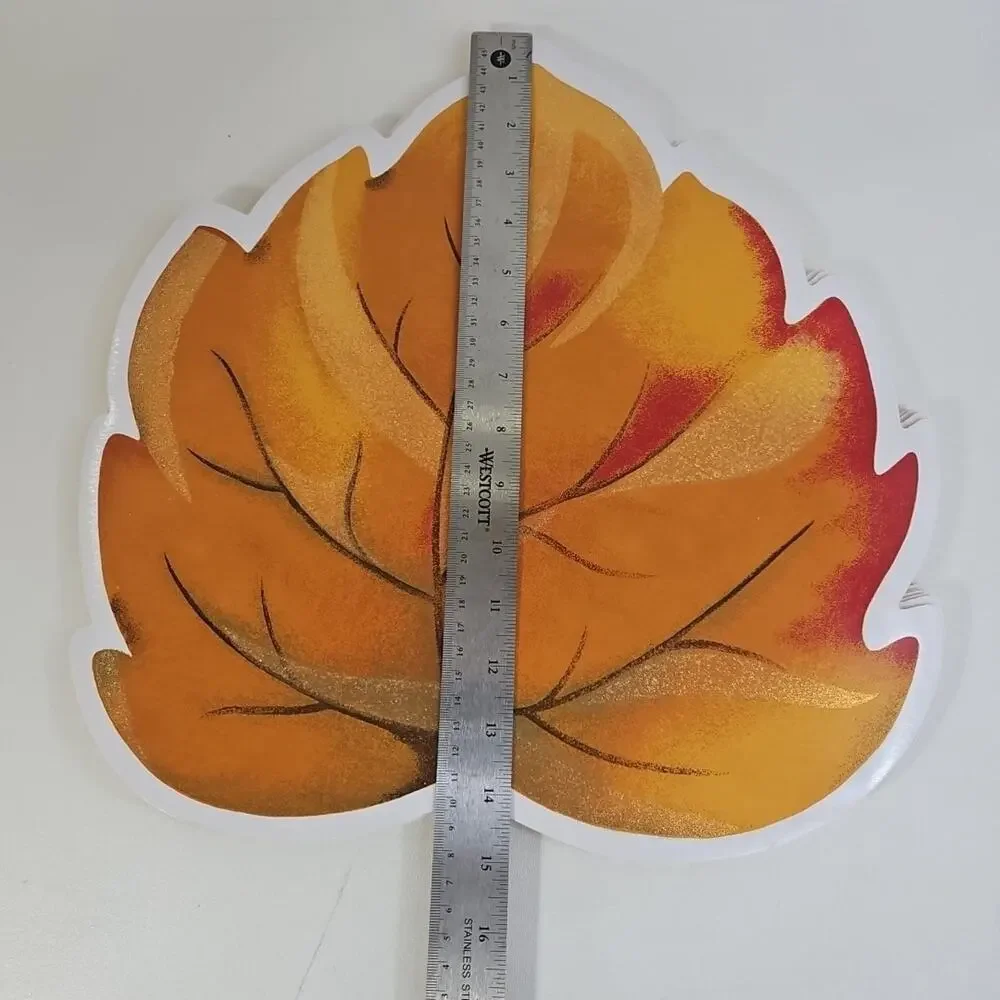 Autumn Fest Vinyl Placemat Leaf Shape Lot Of 6 Autumn Fest Sparkles‎ Glitter